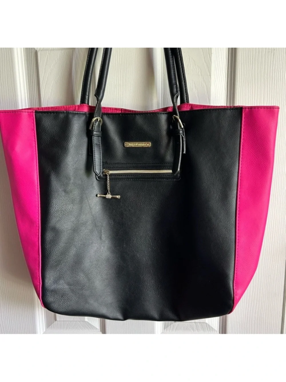 Juicy Couture y2k black & pink panel tote bag - Picture 2 of 8